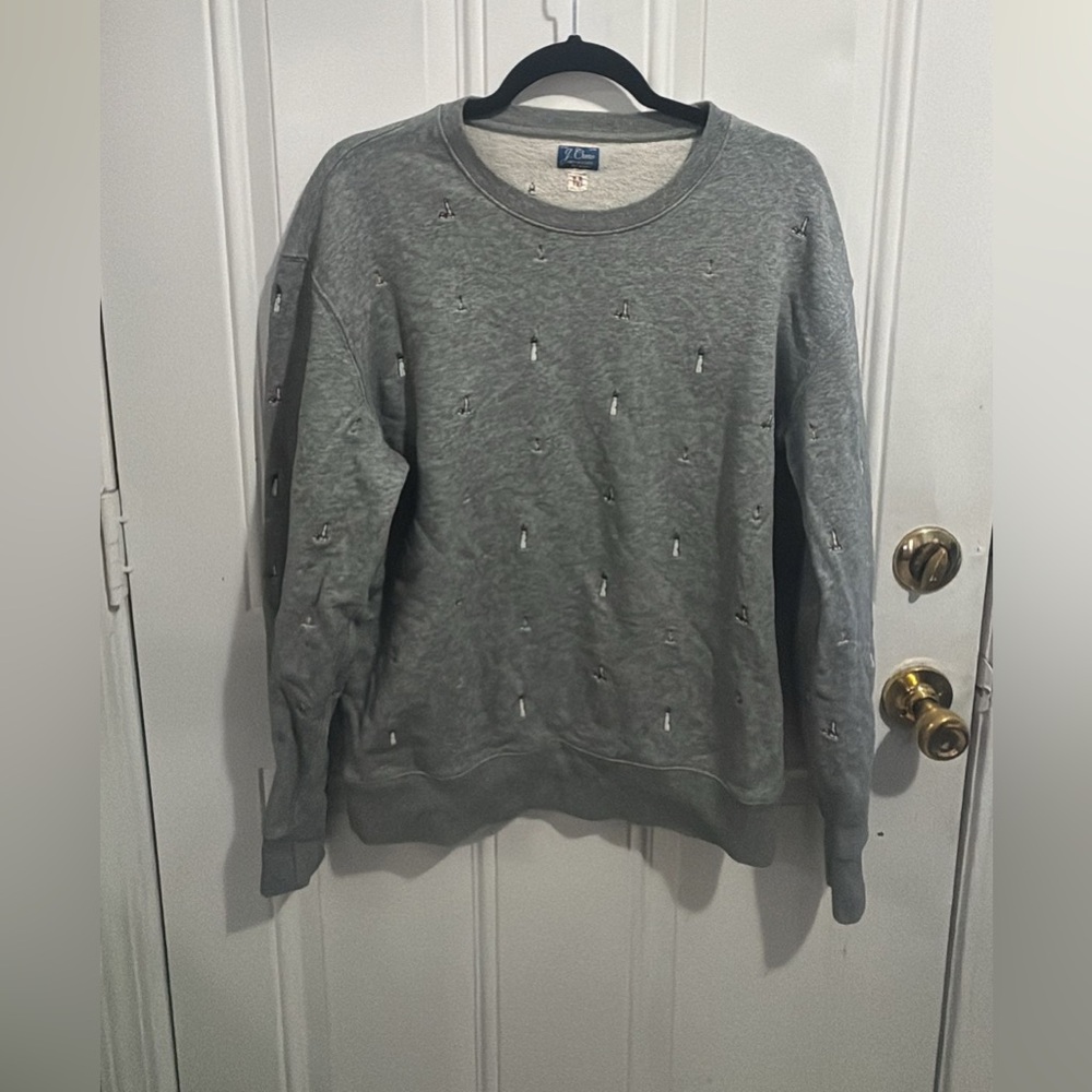 J. Crew Heather Gray Fleece Top
